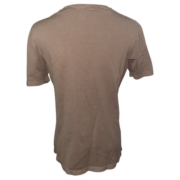 Pendleton Silk Blend Brown Short Sleeve Top  Small Petite - Picture 4 of 7